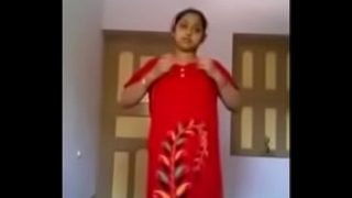 Aunty in Sexy Red Nighty